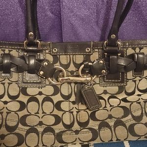 Grey signature Coach purse
